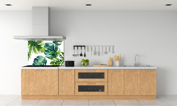 Kitchen wall panels Tropical leaves