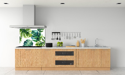 Kitchen wall panels Tropical leaves