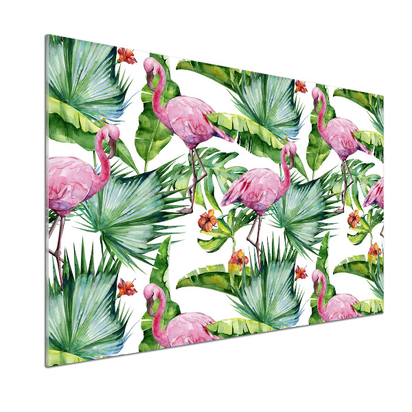 Cooker splashback Plants flamingos