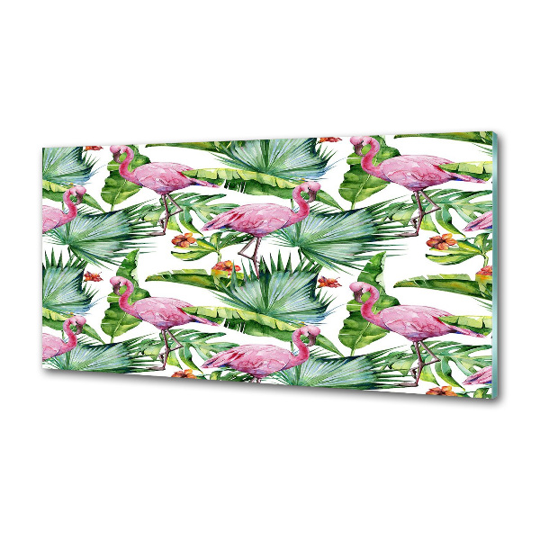 Cooker splashback Plants flamingos