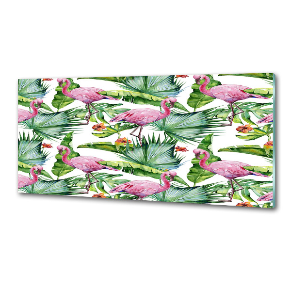 Cooker splashback Plants flamingos