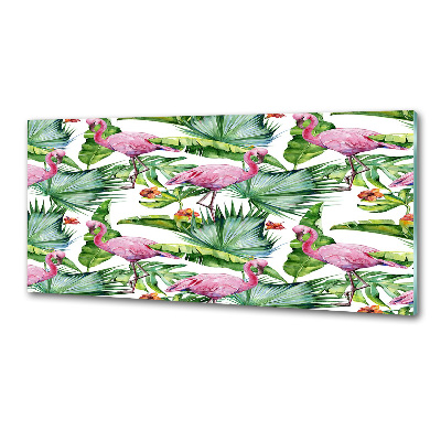 Cooker splashback Plants flamingos