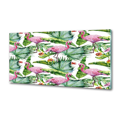 Cooker splashback Plants flamingos