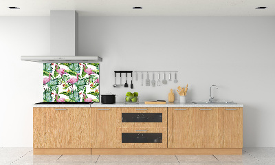 Cooker splashback Plants flamingos