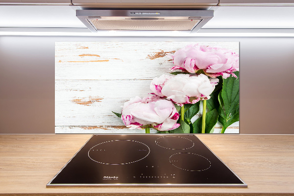 Kitchen splashback Peonies