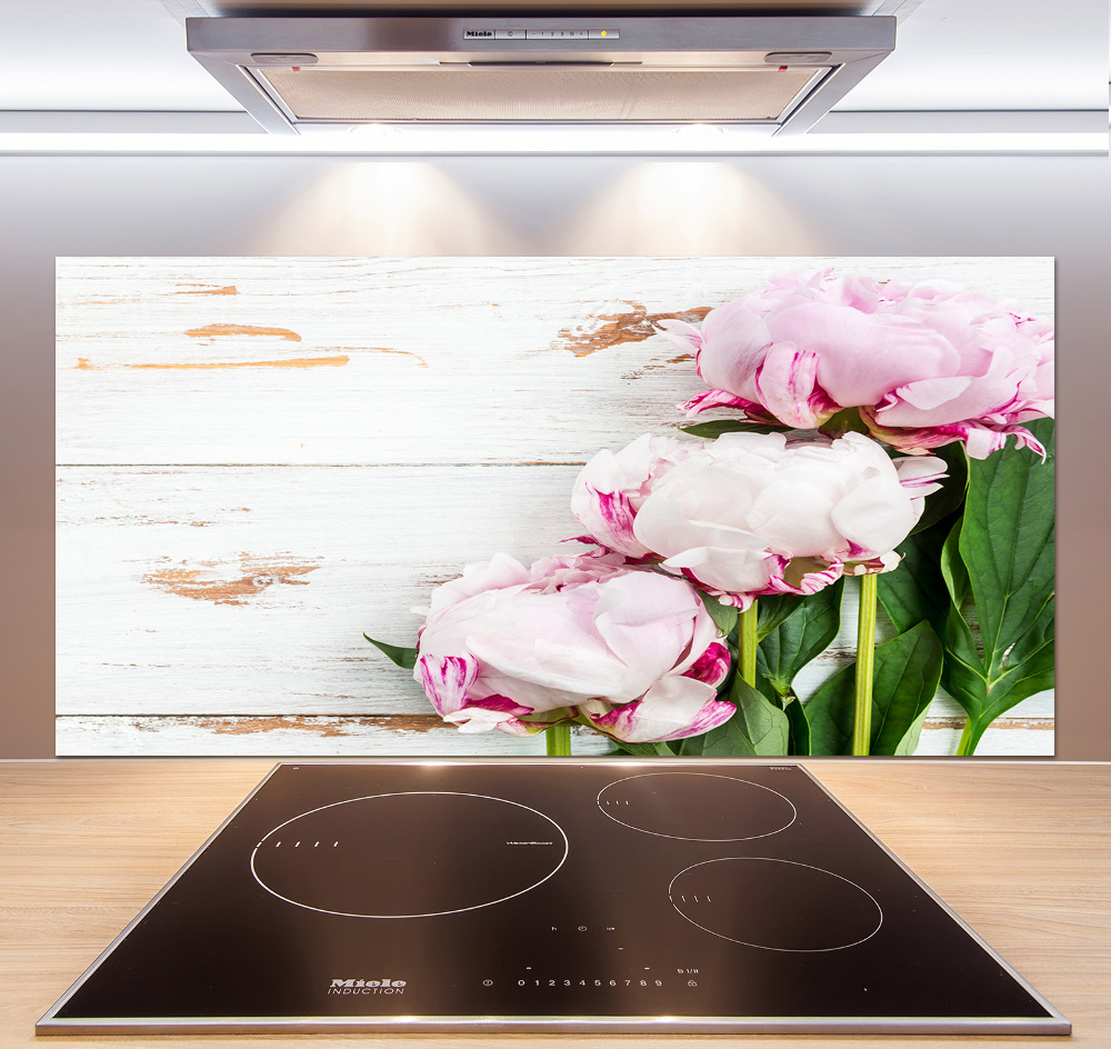 Kitchen splashback Peonies