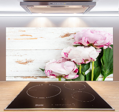 Kitchen splashback Peonies