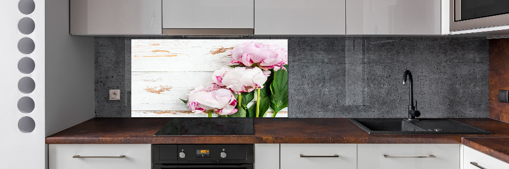 Kitchen splashback Peonies