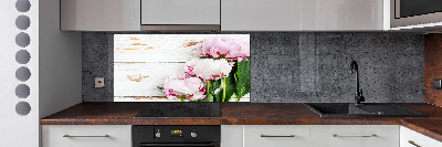 Kitchen splashback Peonies