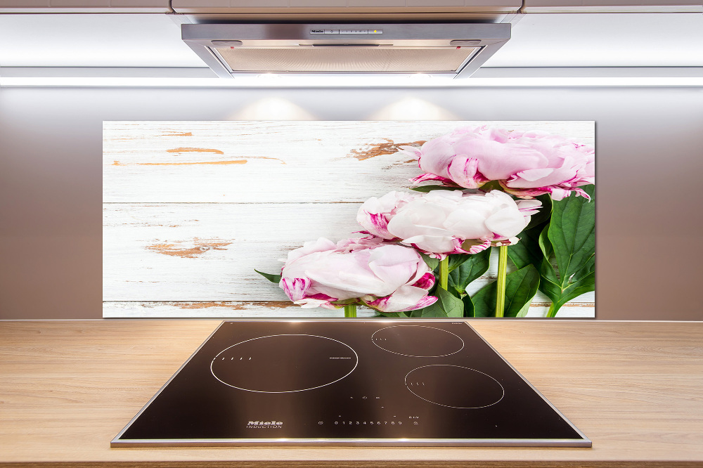 Kitchen splashback Peonies