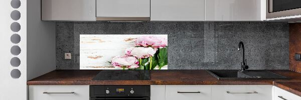 Kitchen splashback Peonies