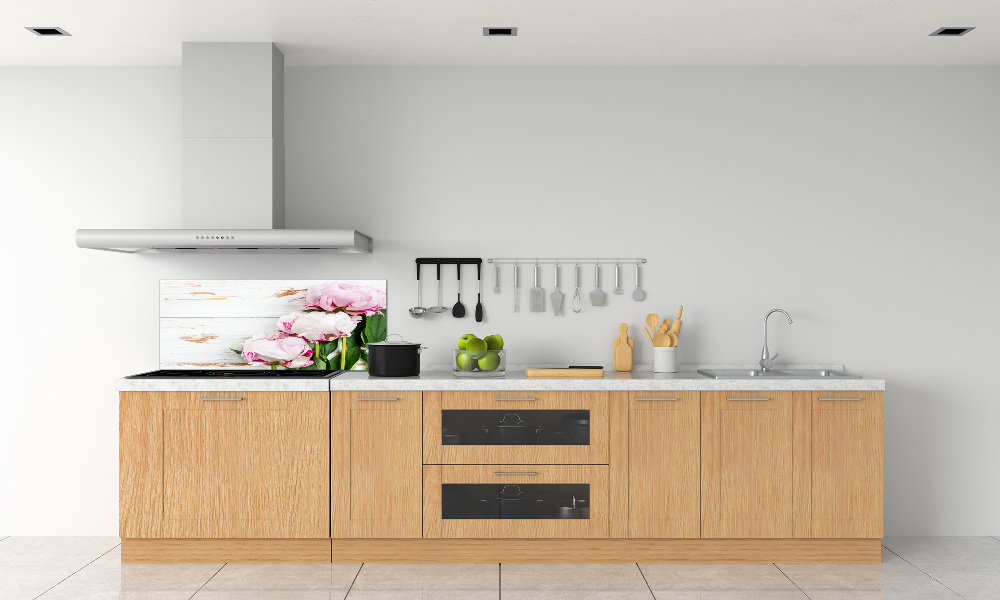 Kitchen splashback Peonies