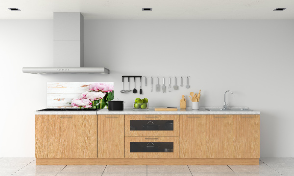 Kitchen splashback Peonies