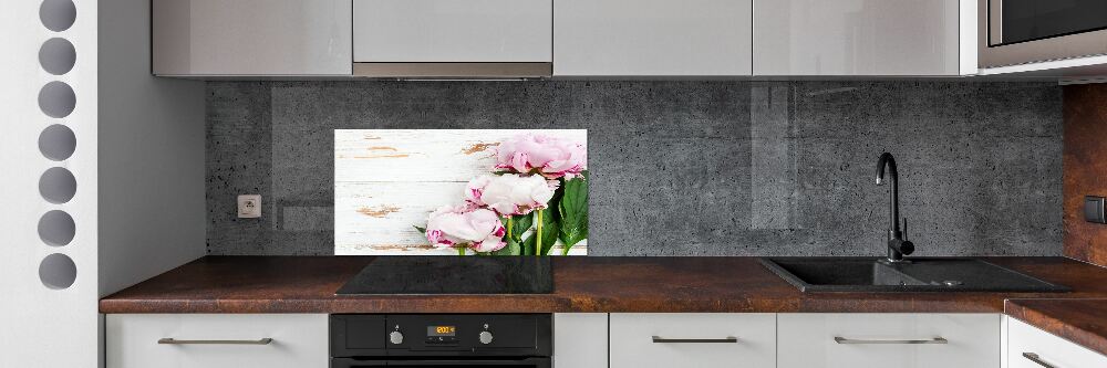 Kitchen splashback Peonies