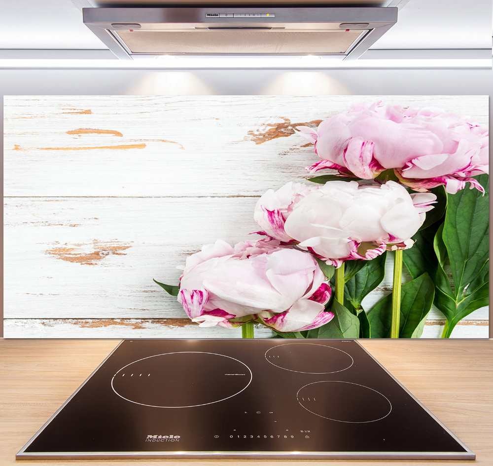 Kitchen splashback Peonies