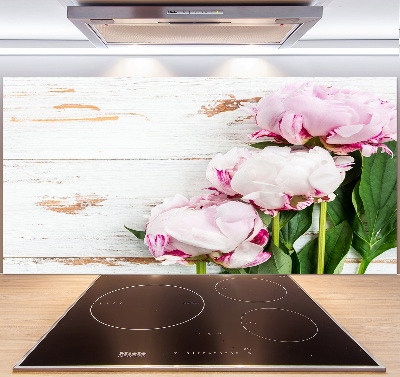 Kitchen splashback Peonies