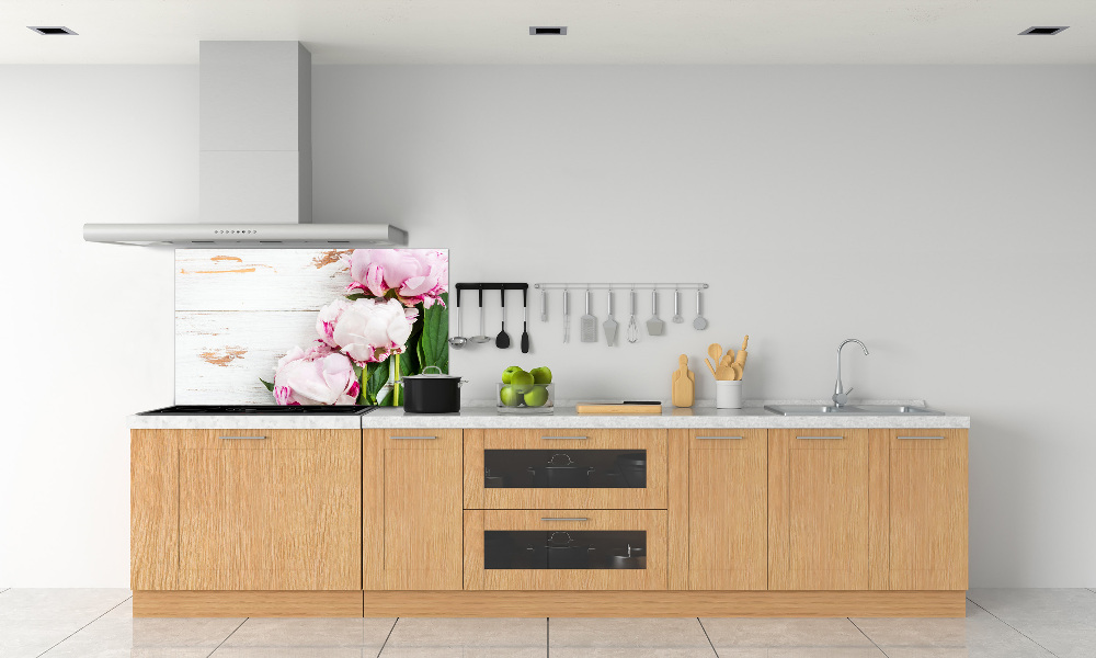 Kitchen splashback Peonies