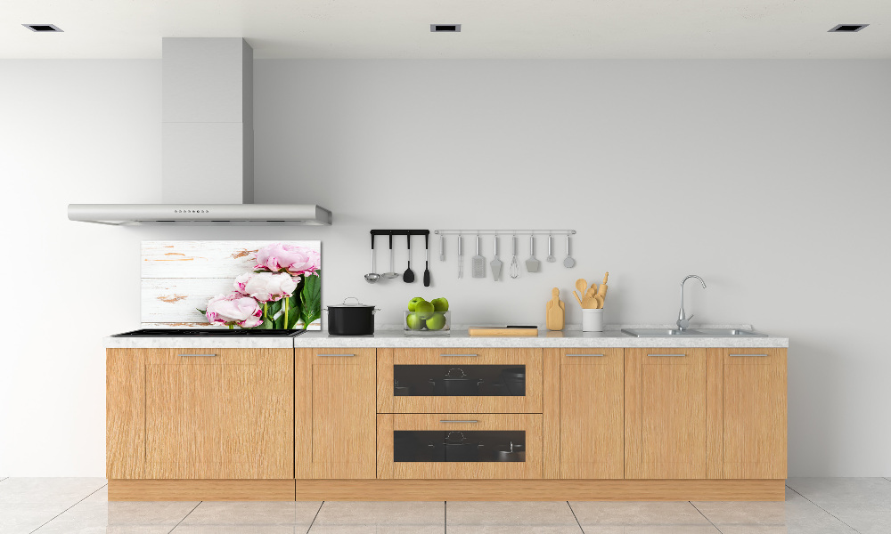 Kitchen splashback Peonies