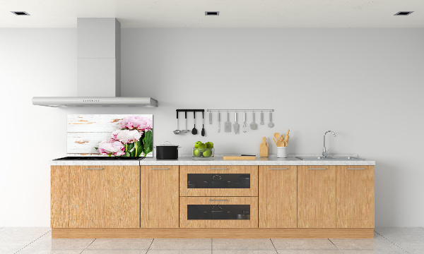 Kitchen splashback Peonies