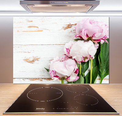 Kitchen splashback Peonies