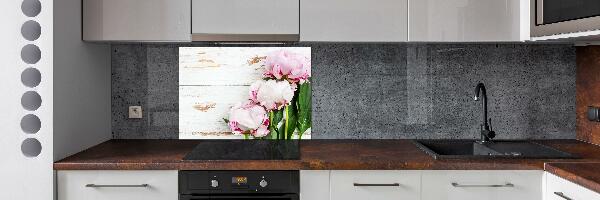 Kitchen splashback Peonies