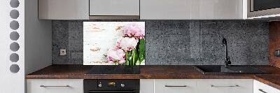 Kitchen splashback Peonies