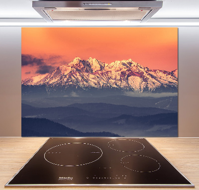 Cooker splashback Sunrise of the Tatra Mountains