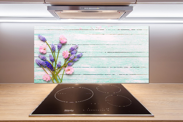 Kitchen splashback Lavender on wood