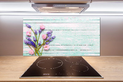 Kitchen splashback Lavender on wood