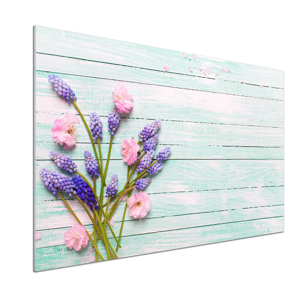 Kitchen splashback Lavender on wood