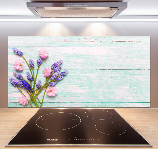 Kitchen splashback Lavender on wood