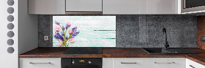 Kitchen splashback Lavender on wood