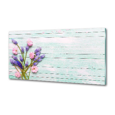 Kitchen splashback Lavender on wood