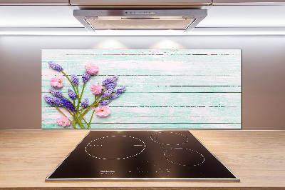 Kitchen splashback Lavender on wood