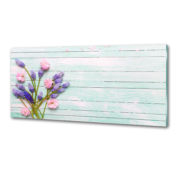 Kitchen splashback Lavender on wood