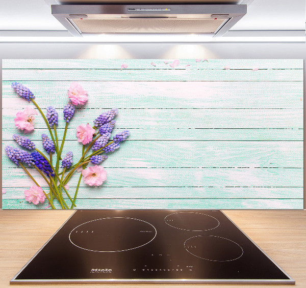 Kitchen splashback Lavender on wood