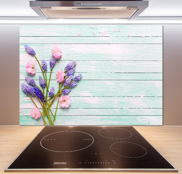 Kitchen splashback Lavender on wood