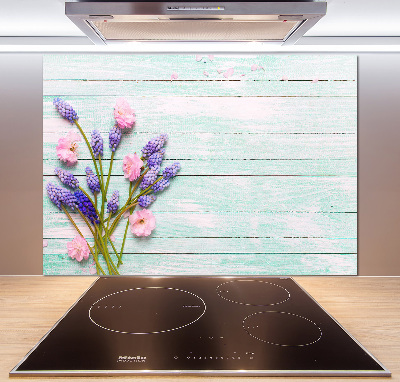 Kitchen splashback Lavender on wood