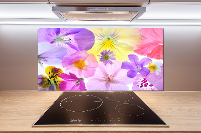 Kitchen splashback Pansies