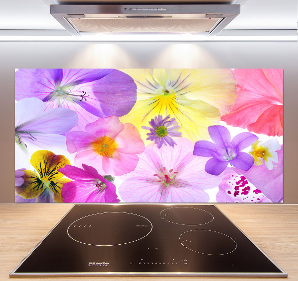 Kitchen splashback Pansies