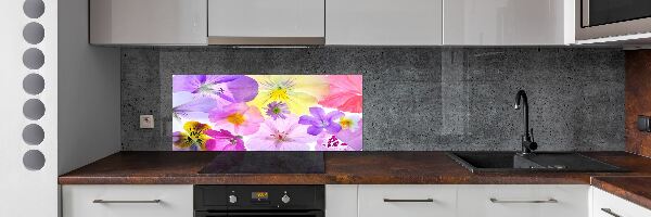 Kitchen splashback Pansies