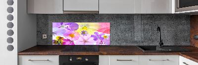 Kitchen splashback Pansies