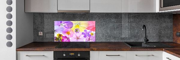 Kitchen splashback Pansies