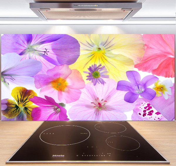 Kitchen splashback Pansies