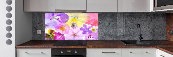 Kitchen splashback Pansies