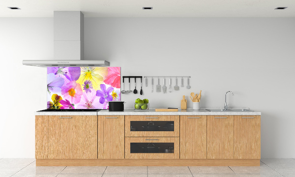 Kitchen splashback Pansies