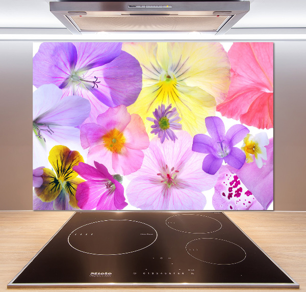 Kitchen splashback Pansies