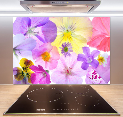 Kitchen splashback Pansies