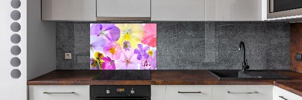 Kitchen splashback Pansies