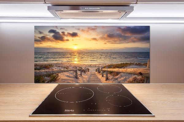 Cooker splashback Path to the beach